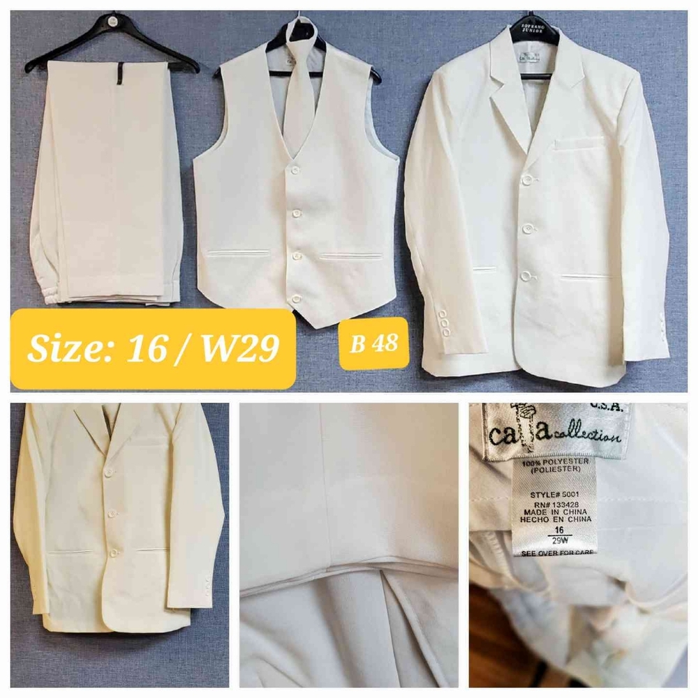 4 Piece Boys Suit | Brand:  Calla Collection | Color:  -White | RRR Apparel
